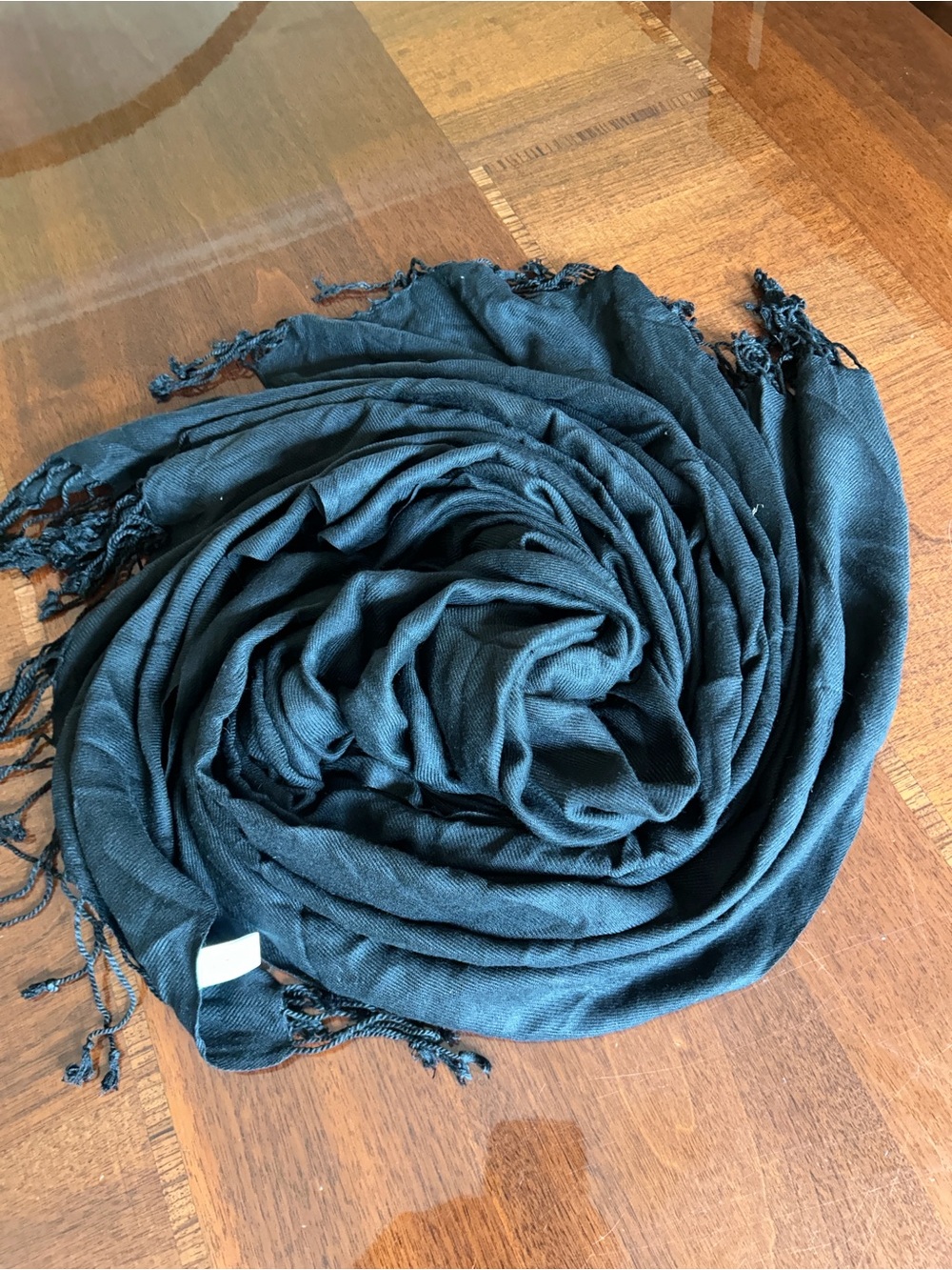 Bijoux Terner black Lightweight Fringe Scarf 37“ x 77“